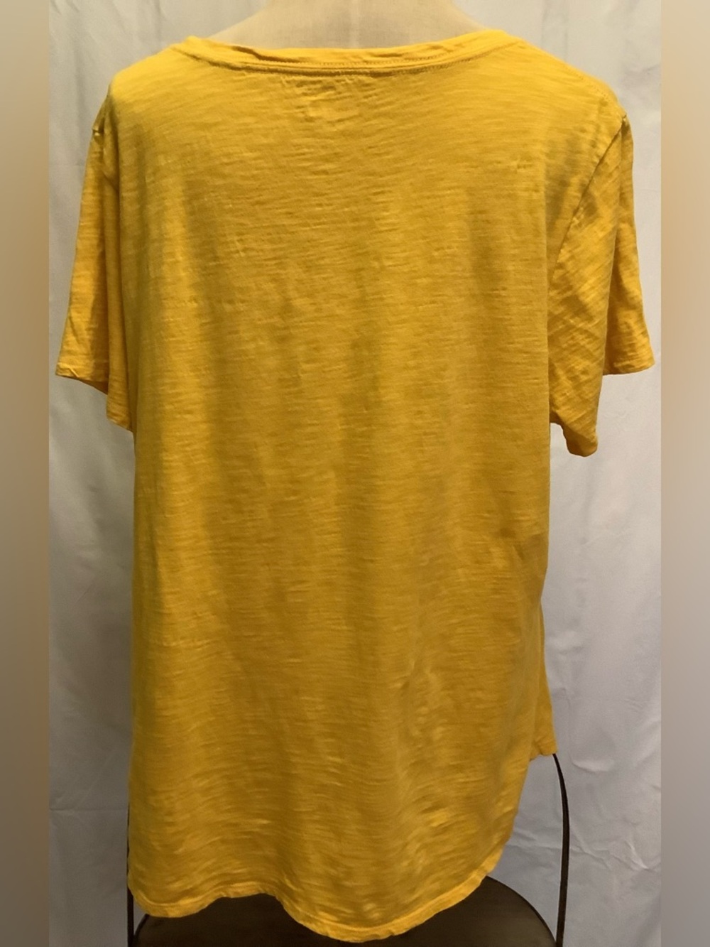 Old Navy Everywear Shirt Top-Yellow Gold-Round Neck-Short Sleeve-100% Cotton-XL - Picture 3 of 7